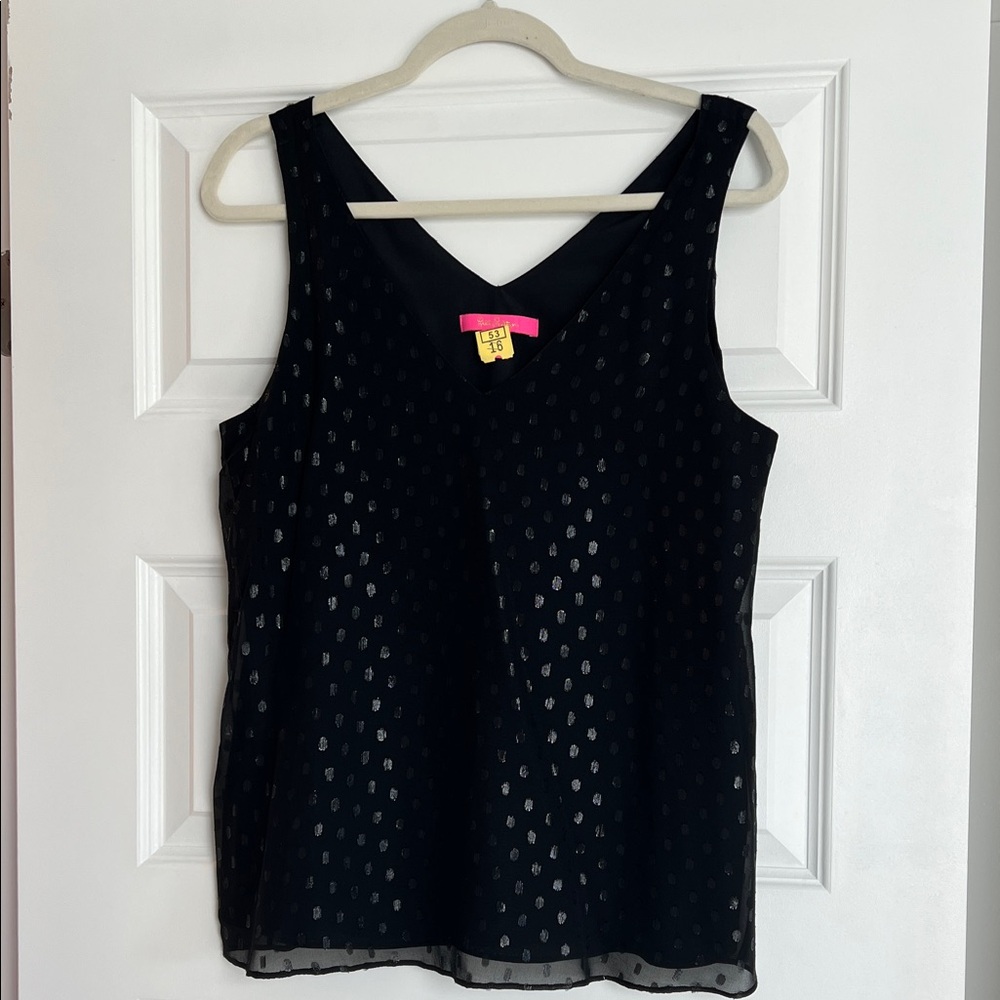 Lilly Pulitzer Black and Silver Tank Top